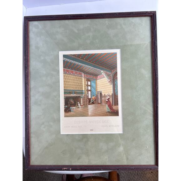 Antique Deyrolle Chromolithograph Prints Russie and Europe Moyen Âge Framed - Picture 5 of 8